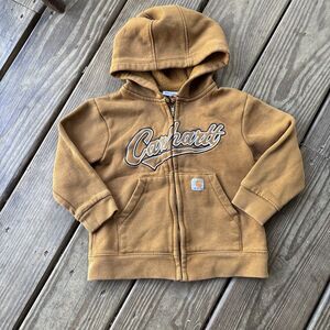 2T Carhartt Hoodie Full Zip Brown Kids